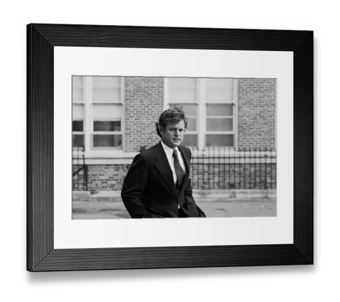 Framed Print : A Frowning Senator Edward M. Kennedy Standing with His Hands in Pockets Framed Print : A Frowning Senator Edward M. Kennedy Standing with His Hands in Pockets