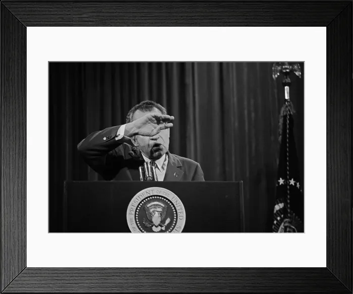 Framed Print : President Nixon Delivering Speech Framed Print : President Nixon Delivering Speech