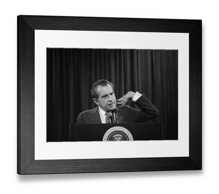 Framed Print : President Nixon Gesturing with His Hand Framed Print : President Nixon Gesturing with His Hand