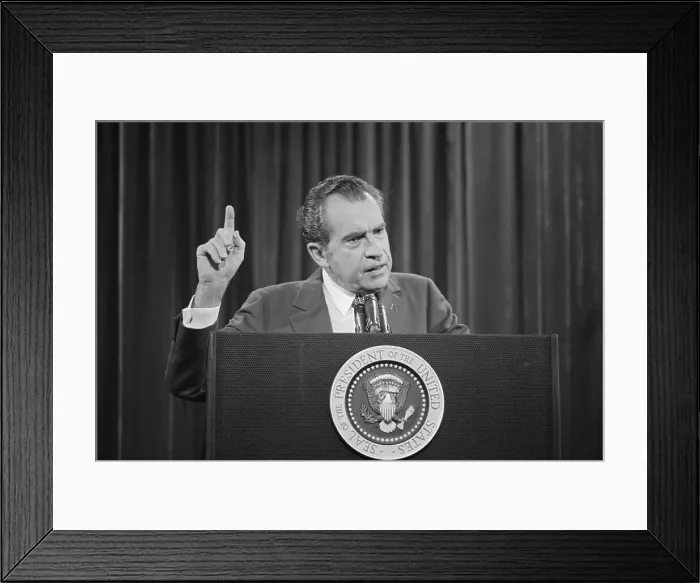 Framed Print : President Nixon Gesturing with His Hand Framed Print : President Nixon Gesturing with His Hand