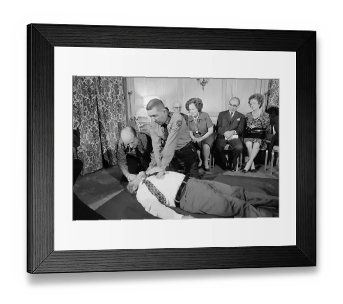 Framed Print : Officers Performing Resuscitation Framed Print : Officers Performing Resuscitation