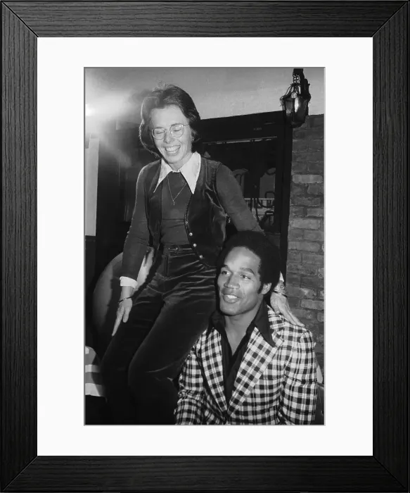 Framed Print : Famed Athletes Billie Jean King and O.J. Simpson Framed Print : Famed Athletes Billie Jean King and O.J. Simpson