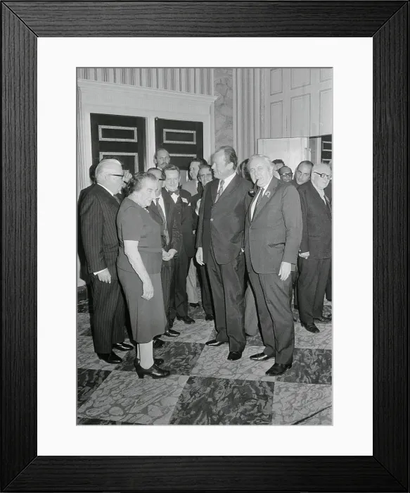 Framed Print : Willy Brandt and Others at Emergency Meeting Framed Print : Willy Brandt and Others at Emergency Meeting