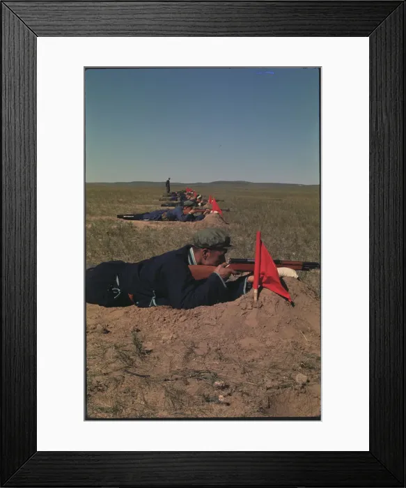 Framed Print : Mongolian Militia Having Target Practice Framed Print : Mongolian Militia Having Target Practice