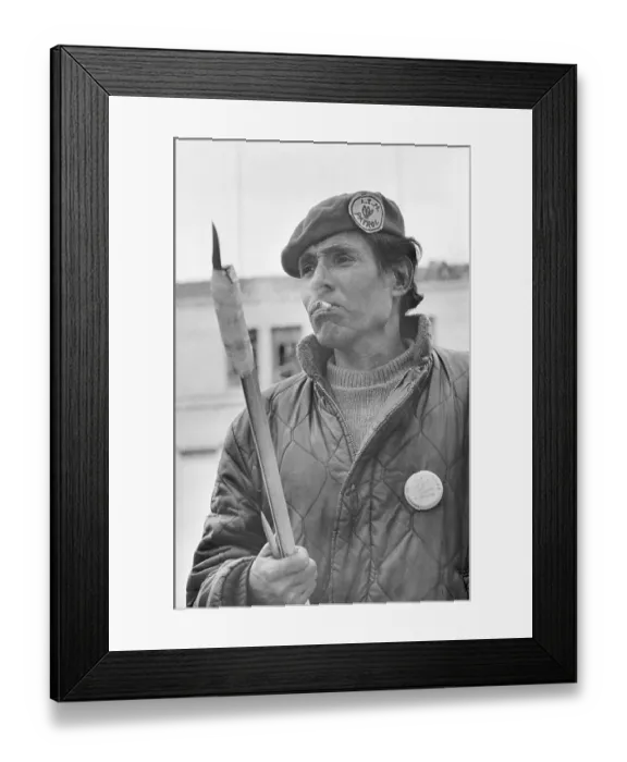 Framed Print : Native American Demonstrator Holding Weapon Framed Print : Native American Demonstrator Holding Weapon