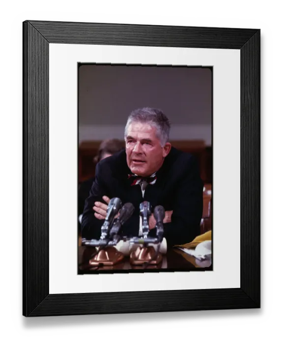 Framed Print : Archibald Cox at Microphones Framed Print : Archibald Cox at Microphones