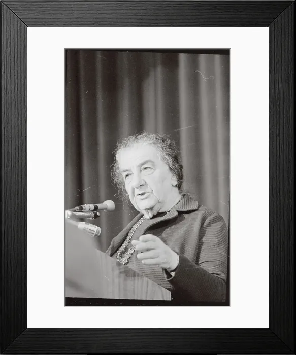 Framed Print : Golda Meir Standing While Speaking at Podium Framed Print : Golda Meir Standing While Speaking at Podium