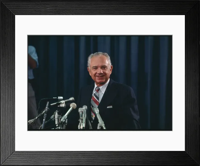 Framed Print : Leon Jaworski Meeting Press