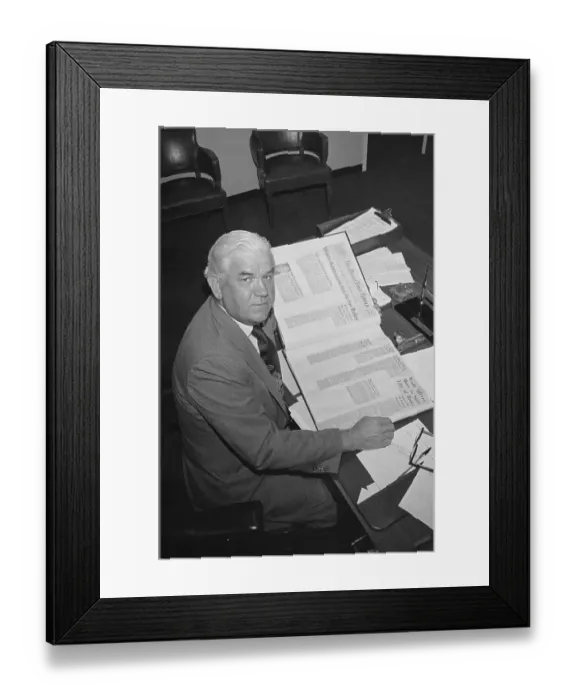 Framed Print : Attorney Henry Wade Sitting at Desk with Jack Ruby Scrapbook Framed Print : Attorney Henry Wade Sitting at Desk with Jack Ruby Scrapbook