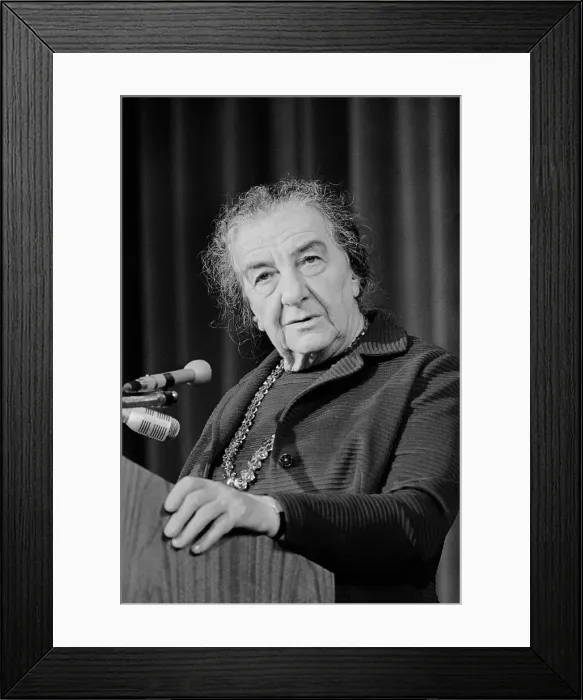 Framed Print : Golda Meir Standing While Speaking at Podium Framed Print : Golda Meir Standing While Speaking at Podium