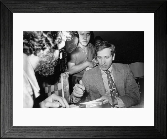 Framed Print : Bobby Fischer Signing Autographs Framed Print : Bobby Fischer Signing Autographs