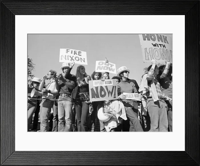 Framed Print : Protesters Calling for Nixon's Impeachment Framed Print : Protesters Calling for Nixon's Impeachment