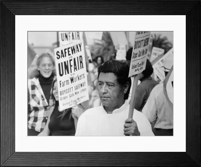 Framed Print : Cesar Chavez Leading Strike Framed Print : Cesar Chavez Leading Strike