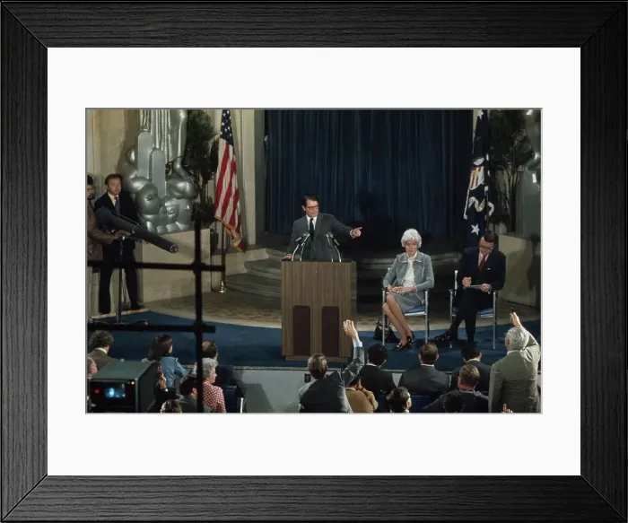 Framed Print : Elliot Richardson During News Conference Framed Print : Elliot Richardson During News Conference