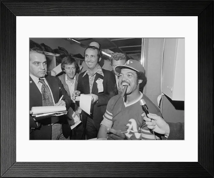 Framed Print : Reggie Jackson Smoking a Cigar Framed Print : Reggie Jackson Smoking a Cigar