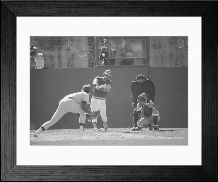 Framed Print : Reggie Jackson Hitting Two Run Homer Framed Print : Reggie Jackson Hitting Two Run Homer