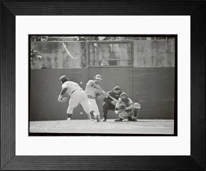Framed Print : Reggie Jackson in Batting Position During 1973 Series