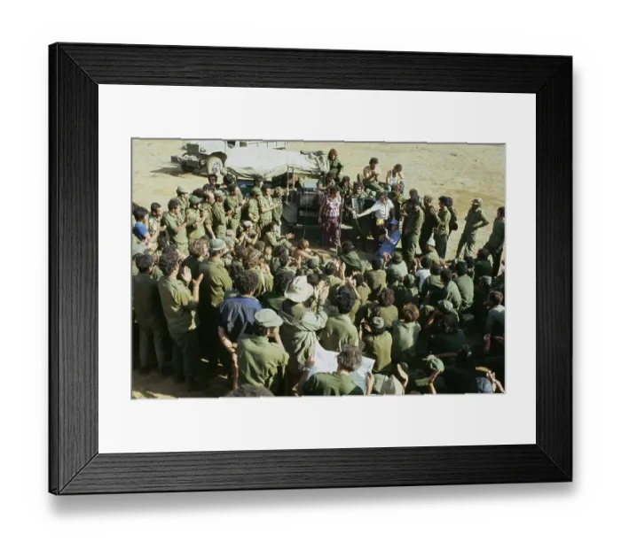 Framed Print : Israeli Troops Rest and Watch Singer