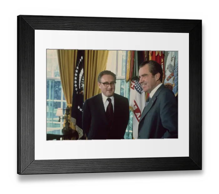 Framed Print : Nixon and Kissinger Talk About Nobel Peace Prize Framed Print : Nixon and Kissinger Talk About Nobel Peace Prize