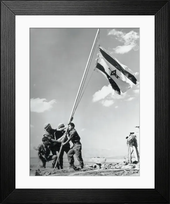 Framed Print : Israeli Soldiers Hoisting Flag Framed Print : Israeli Soldiers Hoisting Flag