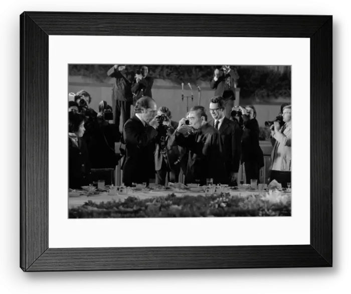 Framed Print : Pierre Trudeau and Chou En-Lai Enjoying a Toast Framed Print : Pierre Trudeau and Chou En-Lai Enjoying a Toast