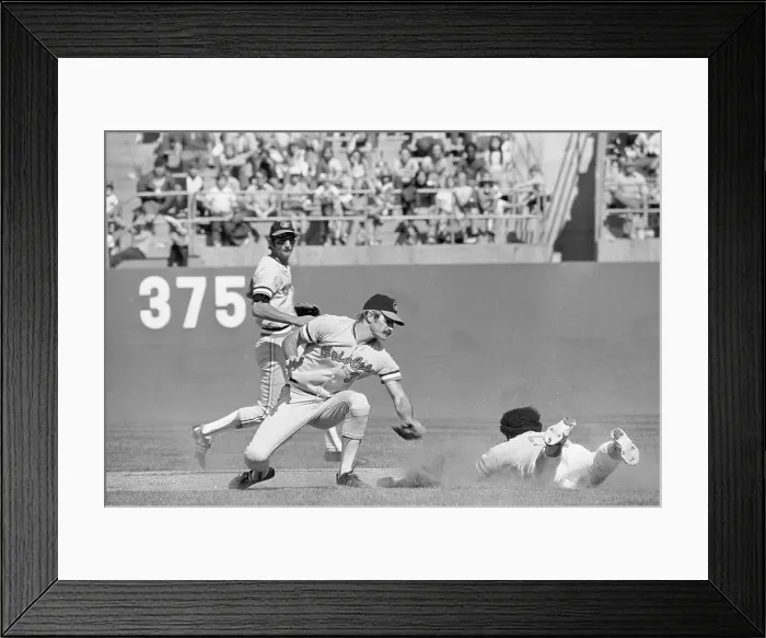 Framed Print : Reggie Jackson Sliding to Second Framed Print : Reggie Jackson Sliding to Second