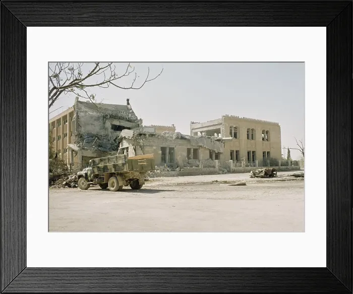 Framed Print : Views of Damaged Buildings in Damascus