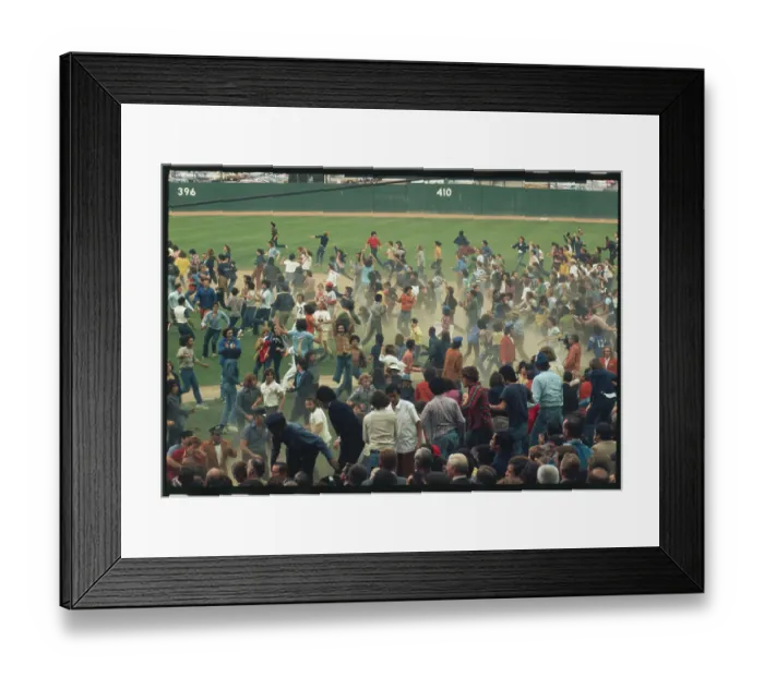 Framed Print : Fans Rushing the Field After Mets Win Framed Print : Fans Rushing the Field After Mets Win