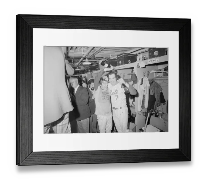Framed Print : Tug McGraw and Ed Kranepool Celebrate