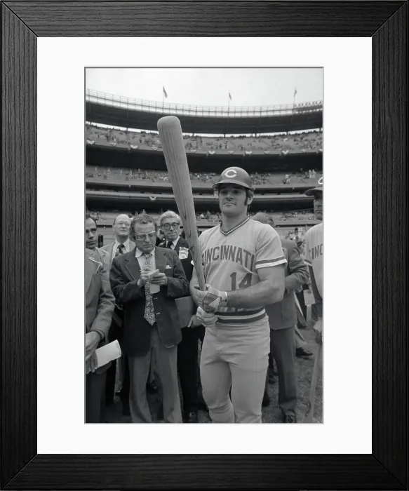 Framed Print : Pete Rose Holding Bat Framed Print : Pete Rose Holding Bat