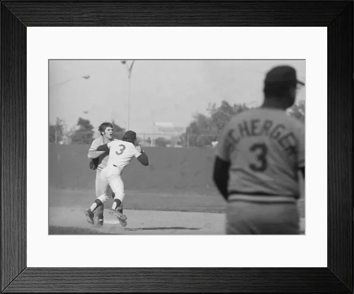 Framed Print : Johnny Bench Restraining Pete Rose Framed Print : Johnny Bench Restraining Pete Rose