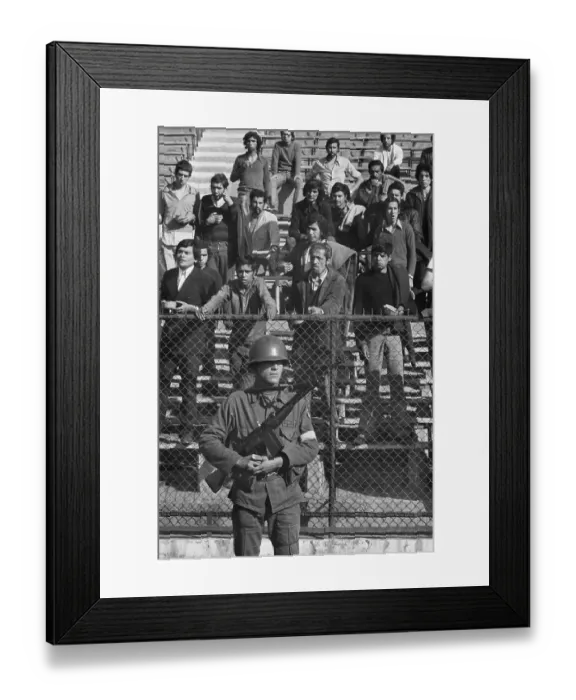 Framed Print : People Being Held in National Stadium Framed Print : People Being Held in National Stadium