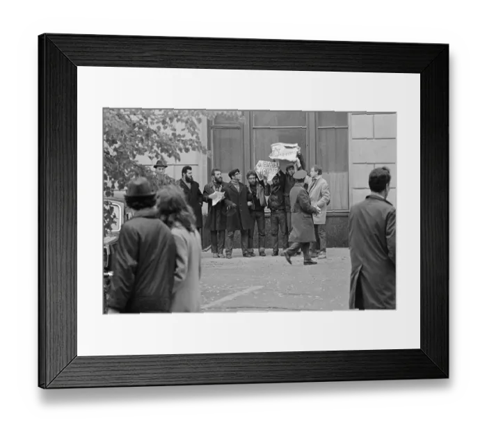 Framed Print : Policeman Removing Sign Framed Print : Policeman Removing Sign