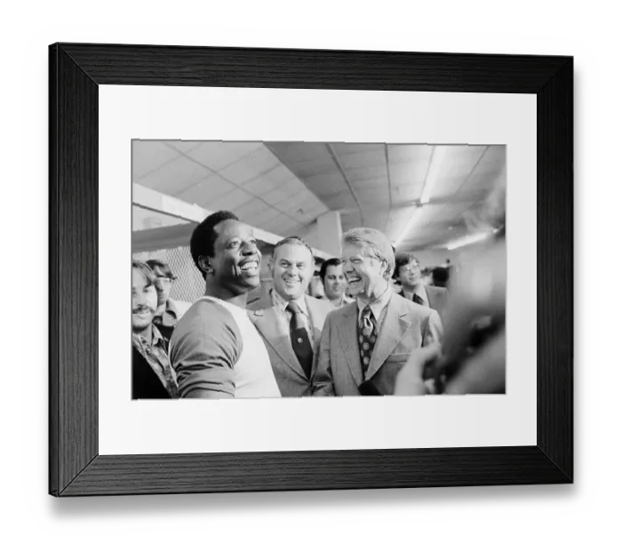Framed Print : Hank Aaron with Governors Sherman Tribbitt and Jimmy Carter Framed Print : Hank Aaron with Governors Sherman Tribbitt and Jimmy Carter