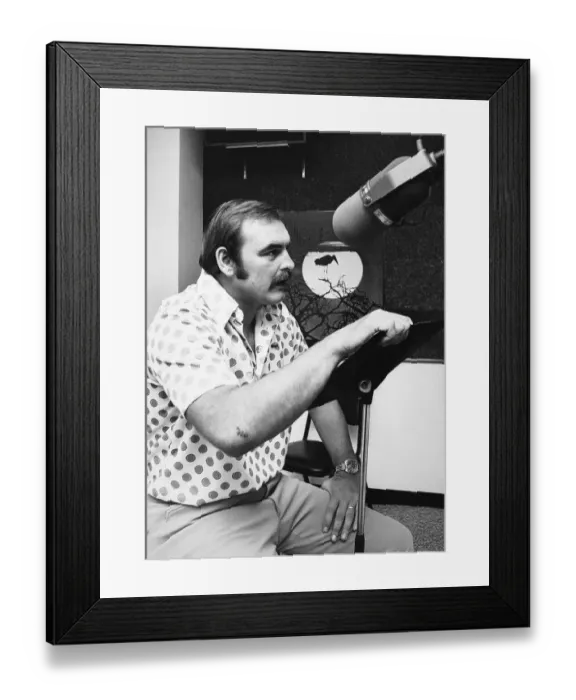 Framed Print : Dick Butkus Taping Radio Commercials Framed Print : Dick Butkus Taping Radio Commercials