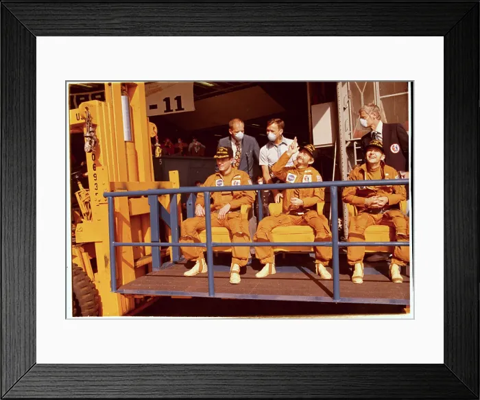 Framed Print : Owen Garriott and Colleagues Resting in Chairs Framed Print : Owen Garriott and Colleagues Resting in Chairs