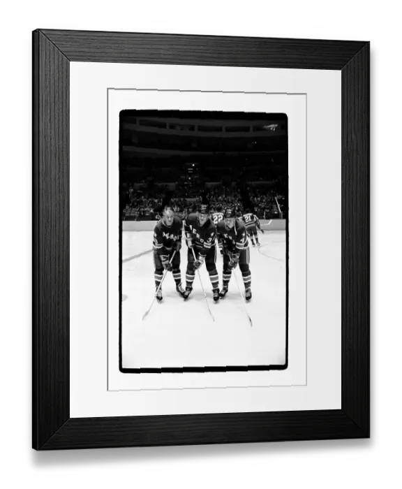 Framed Print : Gordon Howe With Sons Posed on Ice Framed Print : Gordon Howe With Sons Posed on Ice