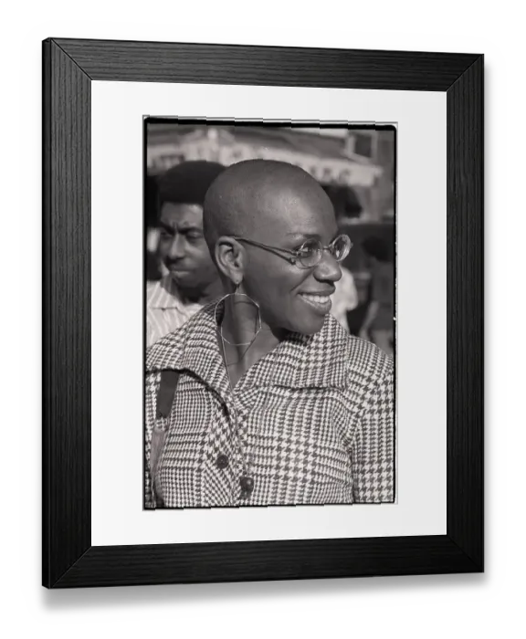 Framed Print : Bald Black Woman