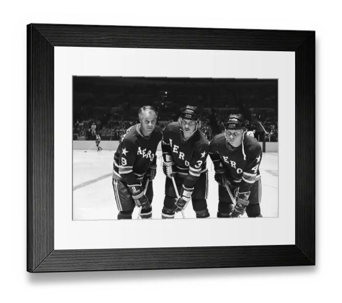 Framed Print : Ice Hockey Players Gordon Howe and Sons