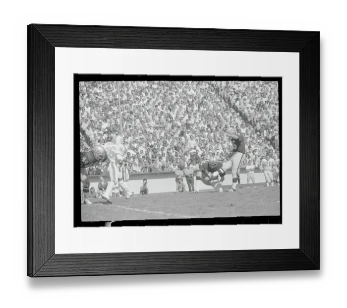 Framed Print : George Blanda Kicking Field Goal