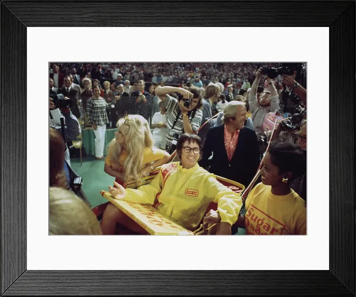 Framed Print : Bobby Riggs Arrives For Battle Of The Sexes Match Framed Print : Bobby Riggs Arrives For Battle Of The Sexes Match