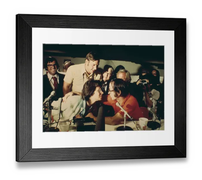 Framed Print : Billie Jean King And Bobby Riggs At Press Conference Framed Print : Billie Jean King And Bobby Riggs At Press Conference