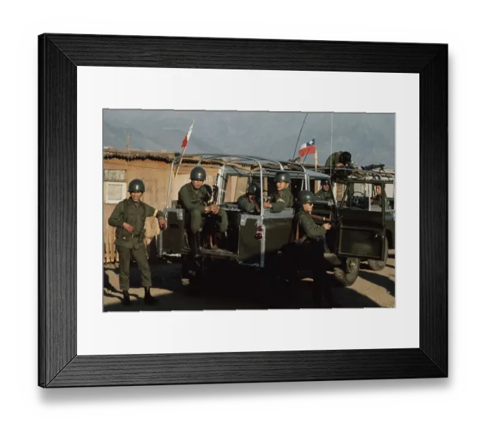 Framed Print : Troops Relax During Patrol