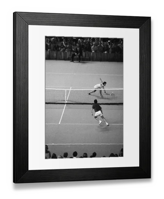 Framed Print : Billie Jean King Reaching for a Low Volley Framed Print : Billie Jean King Reaching for a Low Volley