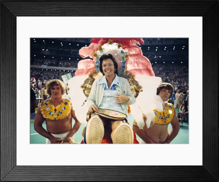 Framed Print : Tennis Player Billie Jean King Being Carried on Palanquin Framed Print : Tennis Player Billie Jean King Being Carried on Palanquin