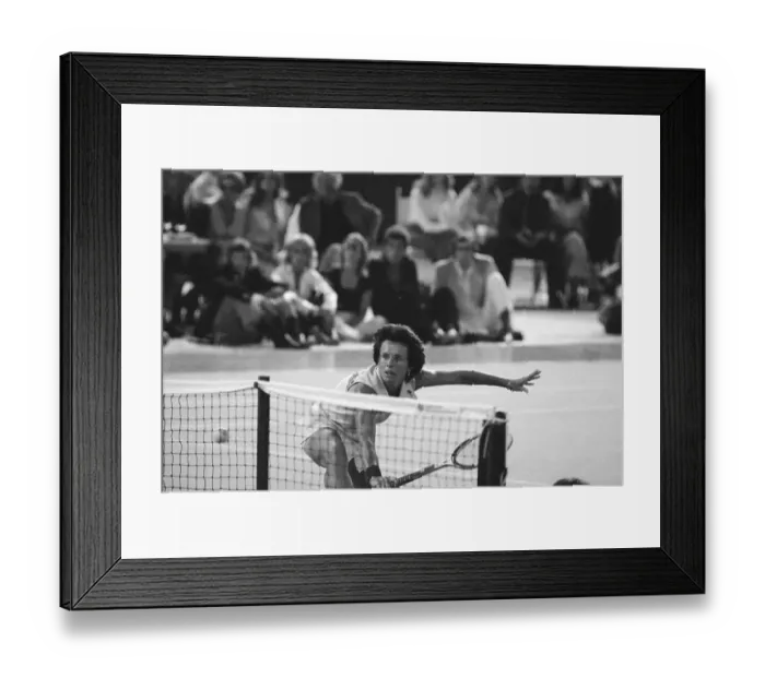 Framed Print : Billie Jean King Playing Hard for Tennis Ball Return Framed Print : Billie Jean King Playing Hard for Tennis Ball Return