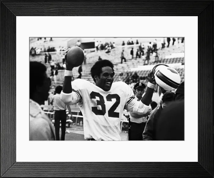 Framed Print : O.J. Simpson After Setting a new Game Rushing Record Framed Print : O.J. Simpson After Setting a new Game Rushing Record