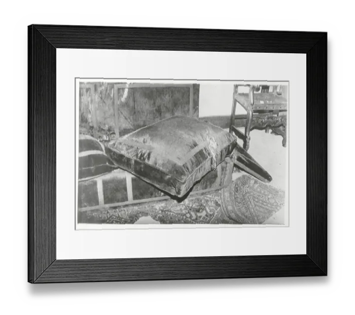 Framed Print : Stained Couch of Suicide Victim Salvador Allende Framed Print : Stained Couch of Suicide Victim Salvador Allende