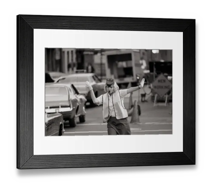 Framed Print : Woman Controls Street Traffic Framed Print : Woman Controls Street Traffic