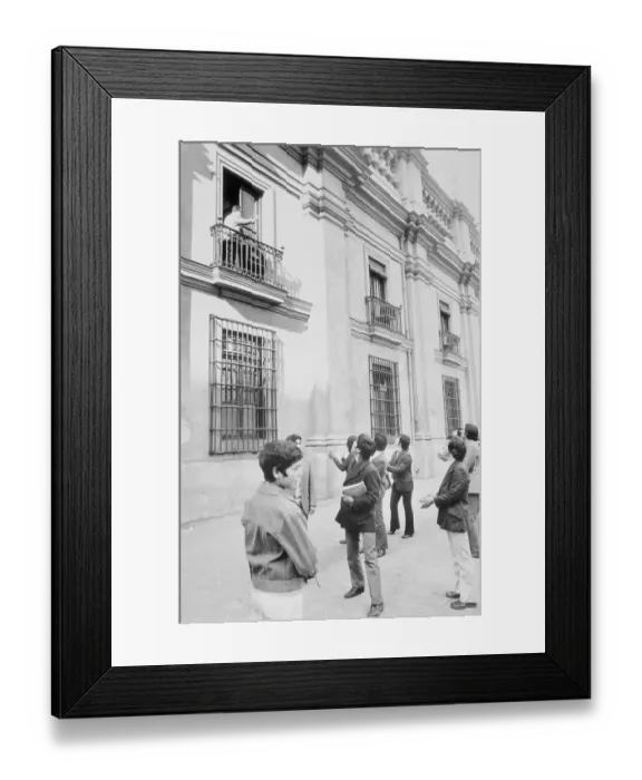 Framed Print : Salvador Allende Waving from Balcony Framed Print : Salvador Allende Waving from Balcony